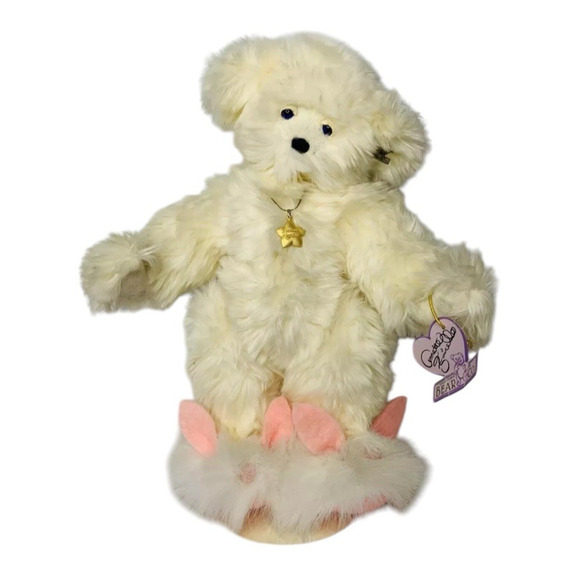 Vtg Annette Funicello Collectible Teddy Bear Plush w/ Necklace Bunny Slippers - Picture 1 of 9